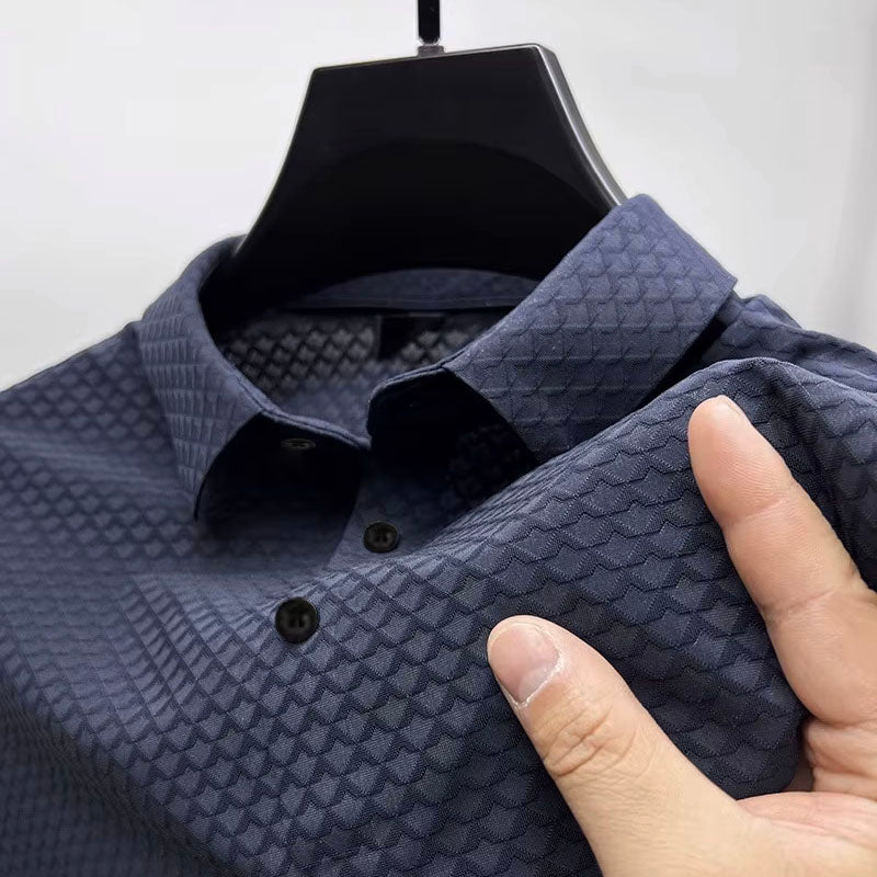 Roberto Russo Genoa Polo Motif 3D Texturé Pour Homme Polo Chic Et Polyvalent Pour Une Silhouette Moderne