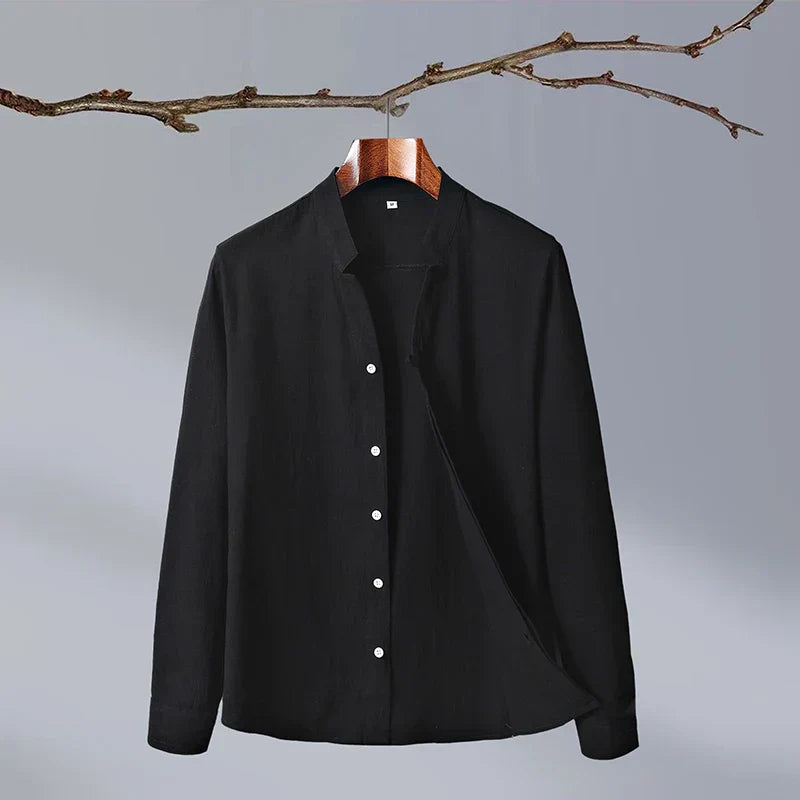 Chemise À Manches Longues Roberto Russo Style Japonais Minimaliste FlexiLock Poly Blend Luxueuse Pour Quotidien