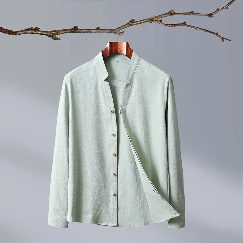 Chemise À Manches Longues Roberto Russo Style Japonais Minimaliste FlexiLock Poly Blend Luxueuse Pour Quotidien