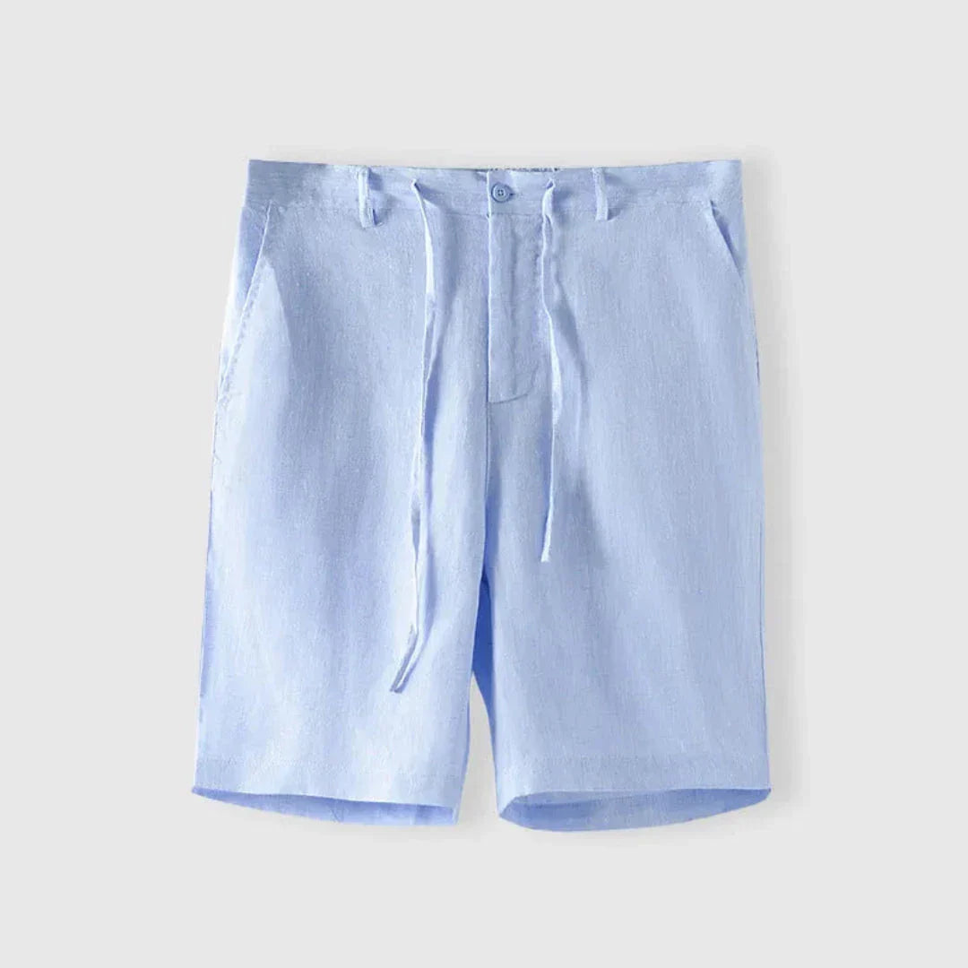 Shorts En Lin Léger Avec Cordon Pour Homme Respirants Été Coupe Décontractée Casual Vêtement Estival
