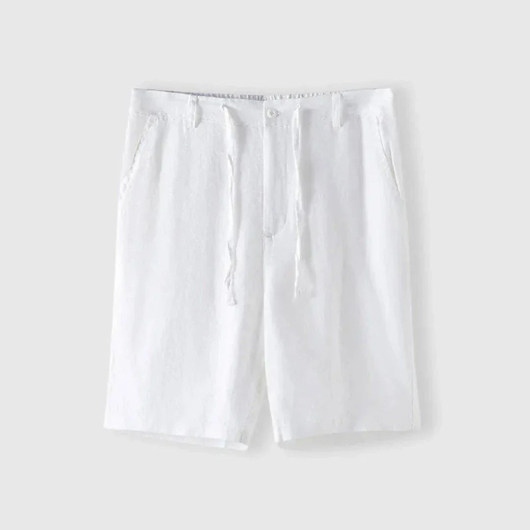 Shorts En Lin Léger Avec Cordon Pour Homme Respirants Été Coupe Décontractée Casual Vêtement Estival