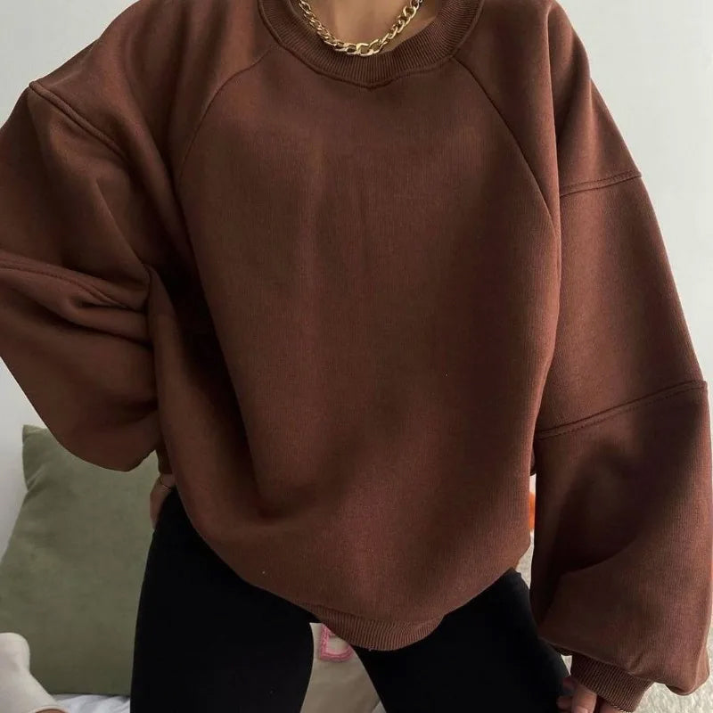 Alana Pull Oversize Femme Hiver Sweatshirt Confortable Avec Coupe Décontractée Idéal Pour Le Port Quotidien