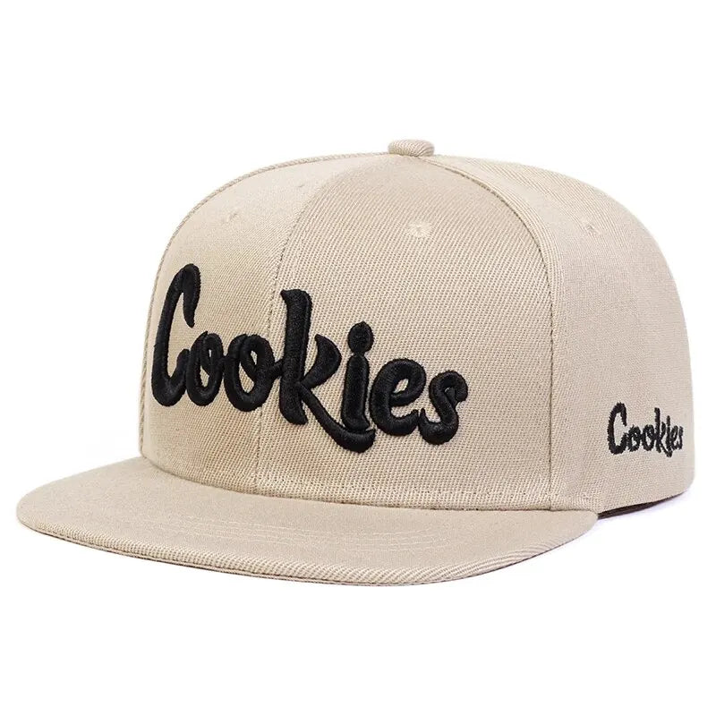 Casquette Snapback Brodée Cookies Avec Sangle Réglable Tissu Respirant Visière Structurée Conception Durable
