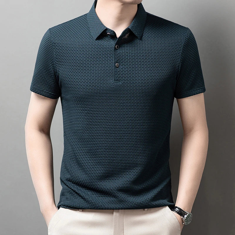 Caedon Polo Respirant Confortable Pour Homme Élégance Décontractée Avec Artisanat Expert