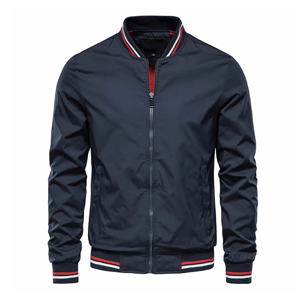 Veste Bomber Homme Slim Fit Noir Léger Pour Toutes Saisons Amawinc Élégante et Moderne