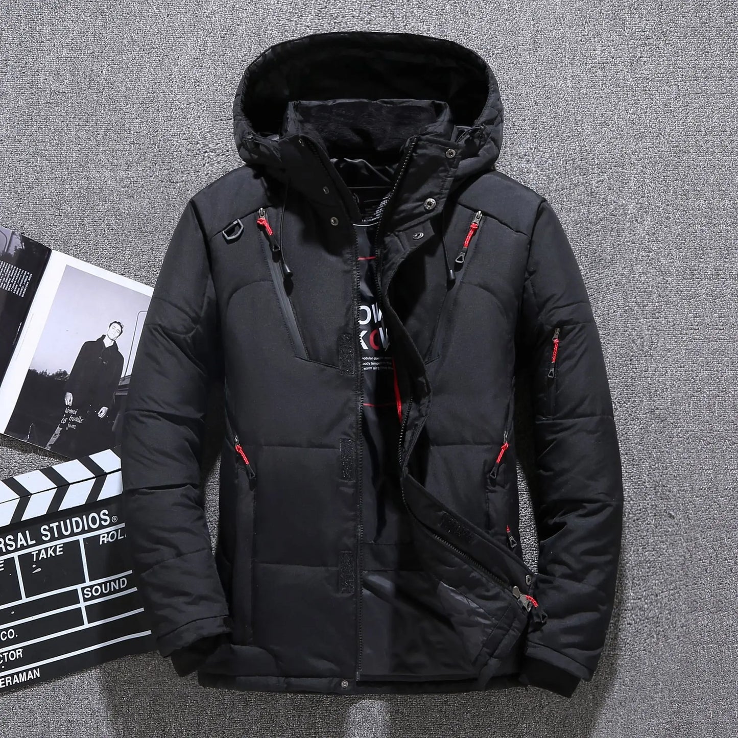 Lukas Herren Winterjacke: Warme, schmale Daunenjacke mit Kapuze