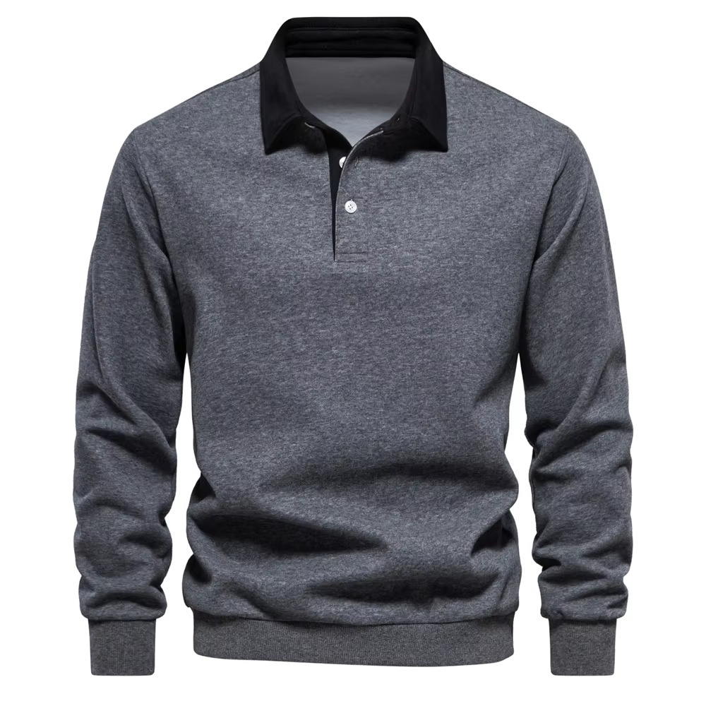 Pull En Coton À Col Polo Automne Pour Homme Polyvalent Décontracté Et Social Confort Doux Pour Le Travail Et Le Week End