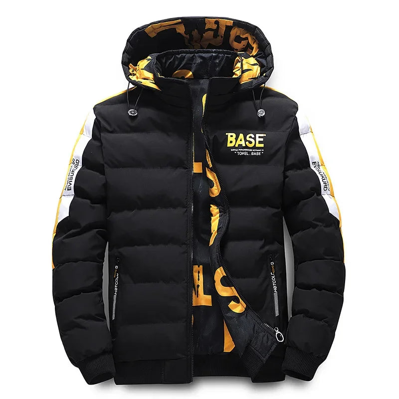 Amawinc Axen Veste Matelassée Pour Homme Imperméable Avec Capuche Amovible Et Doublure Imprimée