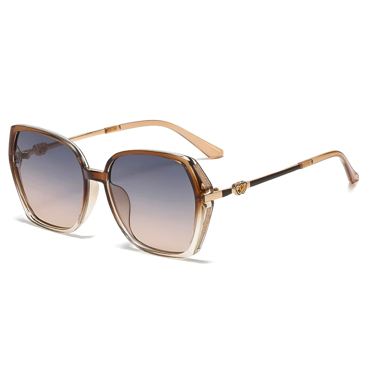 Odeza Lunettes De Soleil Gradient Oversize Avec Monture Alliage Métallique Et Verres Dégradés