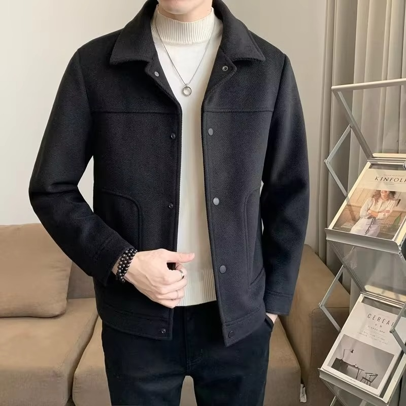 Veste Courte Pour Homme Quatre Saisons Style Coréen Slim Fit En Mélange De Laine