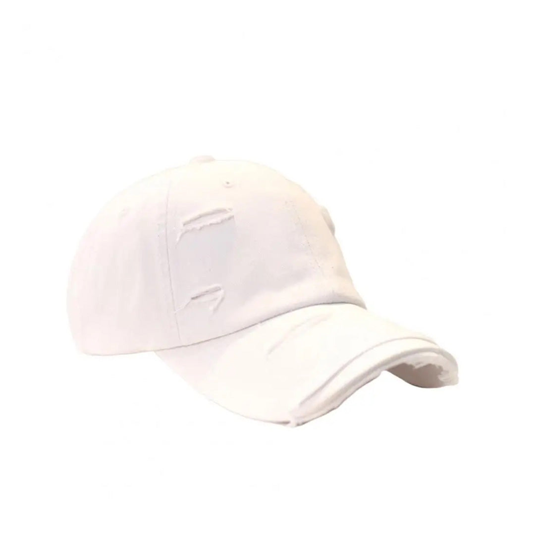 Casquette De Baseball Vintage Déchirée Avec Doublure Intégrée Pour Une Structure Robuste Et Visière Résistante