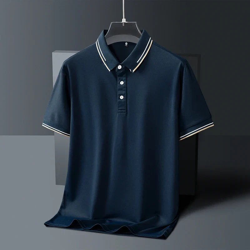 Polo AeroKnit Sur Mesure Respirant Avec Texture Fine Et Col Poignets Contrastés Élégants