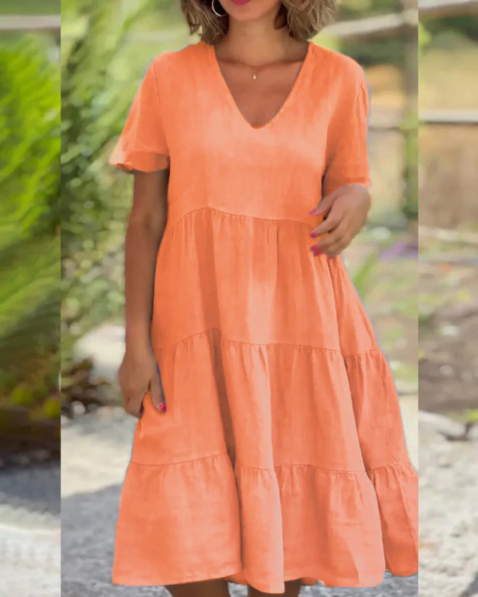 Robe Julie À Encolure En V À Couches Légère Pour Journées Chaudes Amawinc Confortable Et Chic