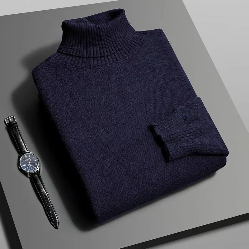 Pull Col Roulé Homme Premium Maille Haute Densité À Manches Longues Coupe Slim Pour Chaleur Quotidienne Et Style Moderne