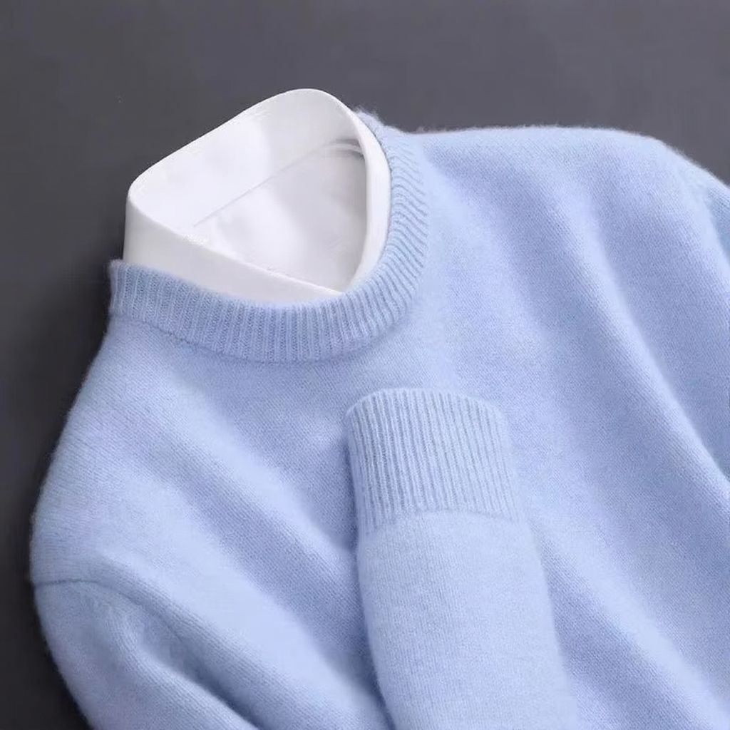 Pull Oversize En Cachemire Pour Homme Col Rond De M À 3XL Chaud et Confortable Amawinc