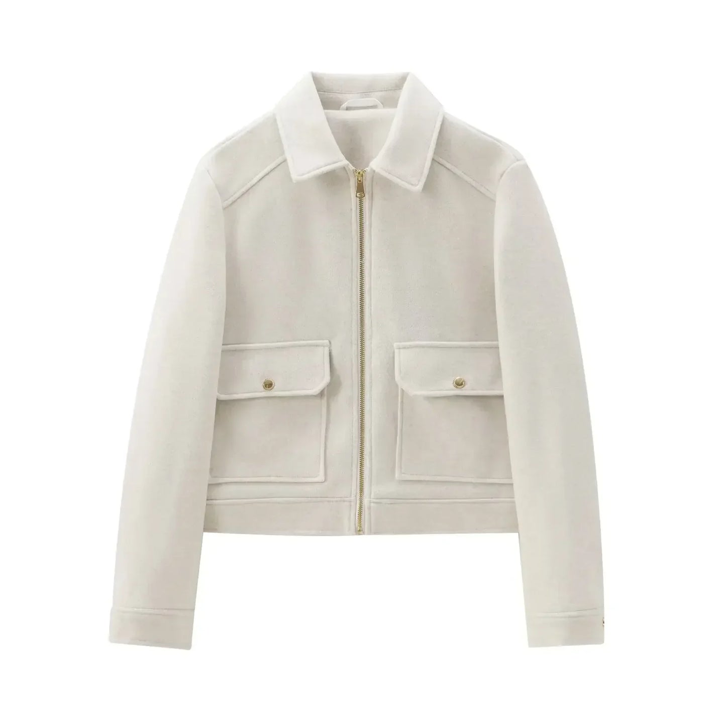 Emily Veste Bomber en Laine Zippée pour Femme Chaude Confort Style Intemporel Moderne