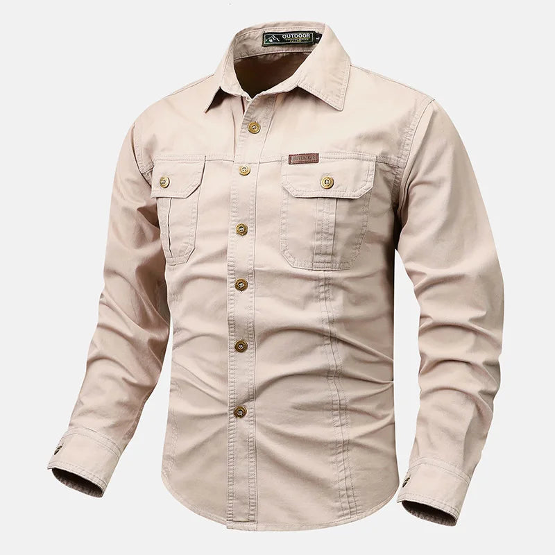 Chemise Homme Gabriel Outdoor Boutonnée Avec Poches Utilitaires Et Tissu Durable Amawinc Pour Randonnée