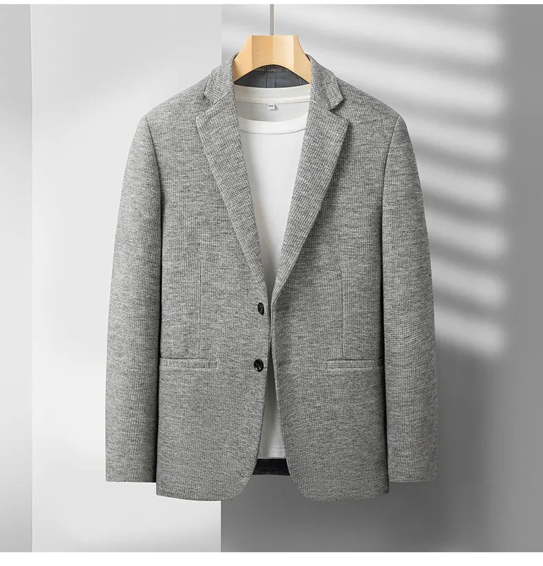Amawinc Veste de Costume Homme en Mélange de Laine Ajustée pour Affaires et Occasions Formelles