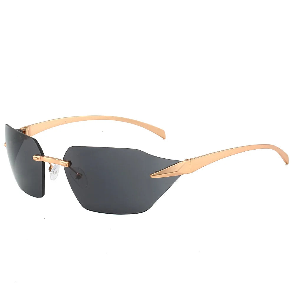 Lunettes de Soleil Vista Barcelona Rimless avec Monture Métal Doré Élégante et Raffinée pour Style Sophistiqué