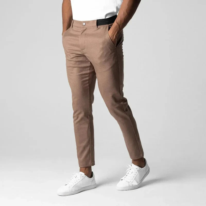 Pantalon Brannor En Coton À Coupe Tapered Pour Homme Respirant Avec Stretch Devant Plat Confort Toute Saison Amawinc