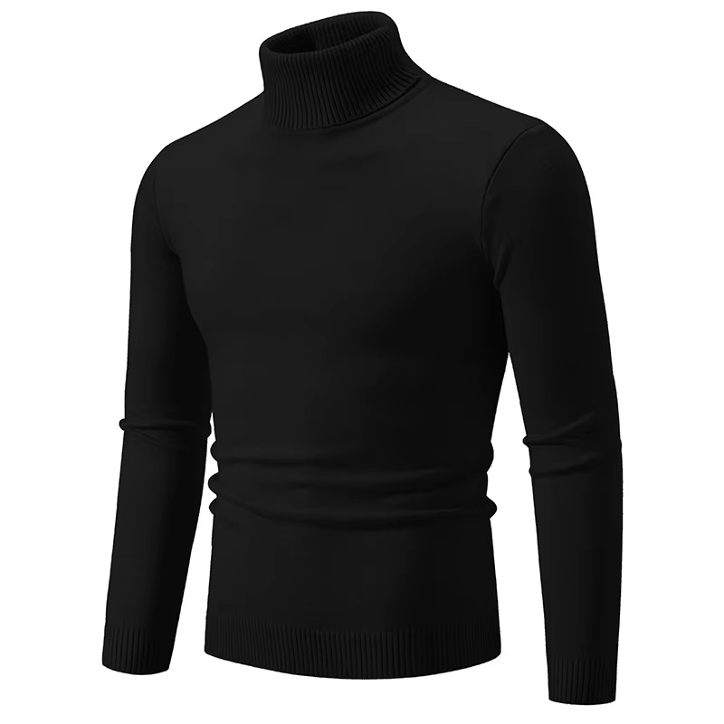 Amawinc Pull Col Roulé En Maille Épaisse Pour Hiver Coupe Slim Chaud Décontracté