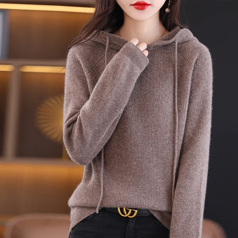 Sweat À Capuche Fiona En Laine Mérinos 100 Pour Cent Doux Et Léger Respirant Avec Silhouette Slim
