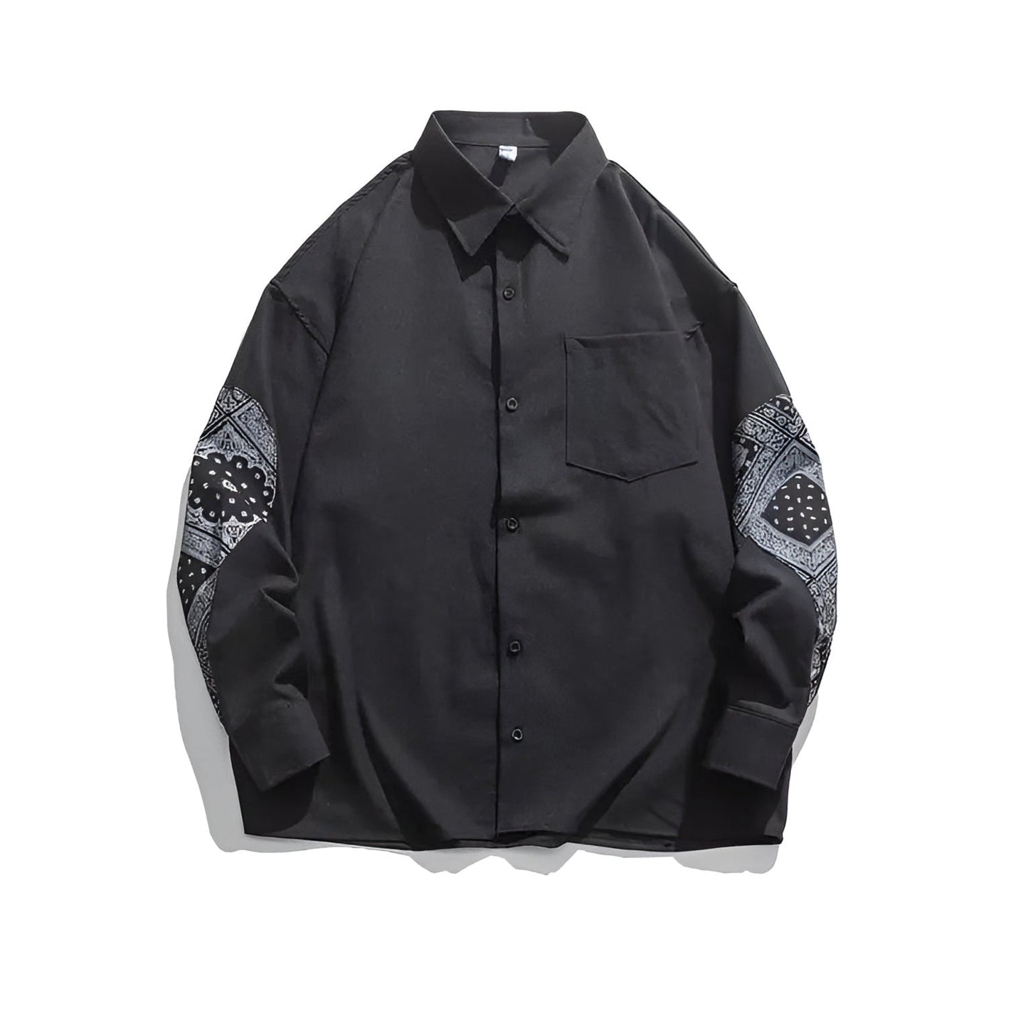 Chemise En Coton Motif Paisley À Manches Longues Léger Respirant Et Polyvalente Pour Formelle Ou Décontractée