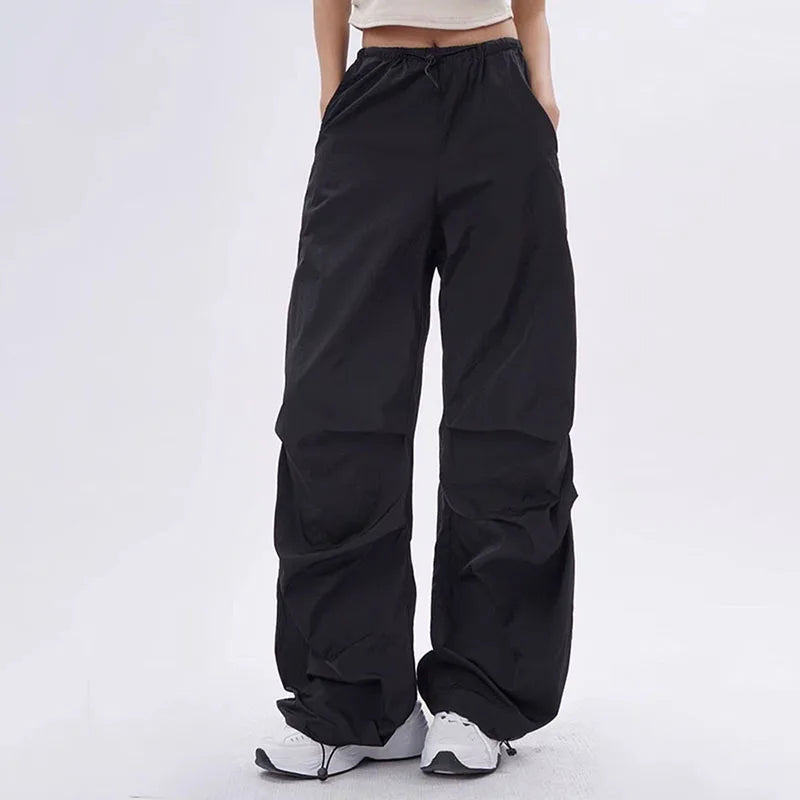 Pantalon Parachute Femme Loose Fit Léger Design Ajustable Taille Nordic Flair Confortable Et Polyvalent