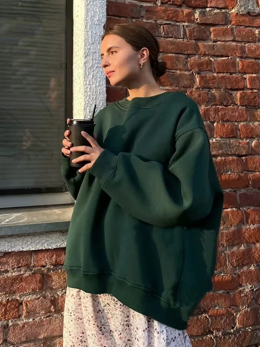 Hoodie Polaire Oversize Pour Femme Chaud Pull Décontracté Confortable Et Moderne