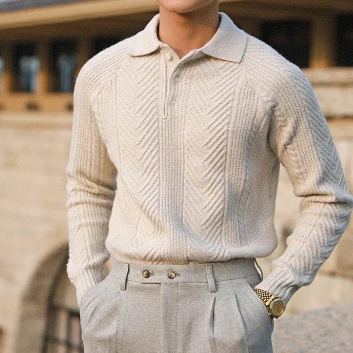 Polo Tricoté Pour Homme Andreas Vela En Maille Douce Neutre Confort Et Élégance Polyvalent