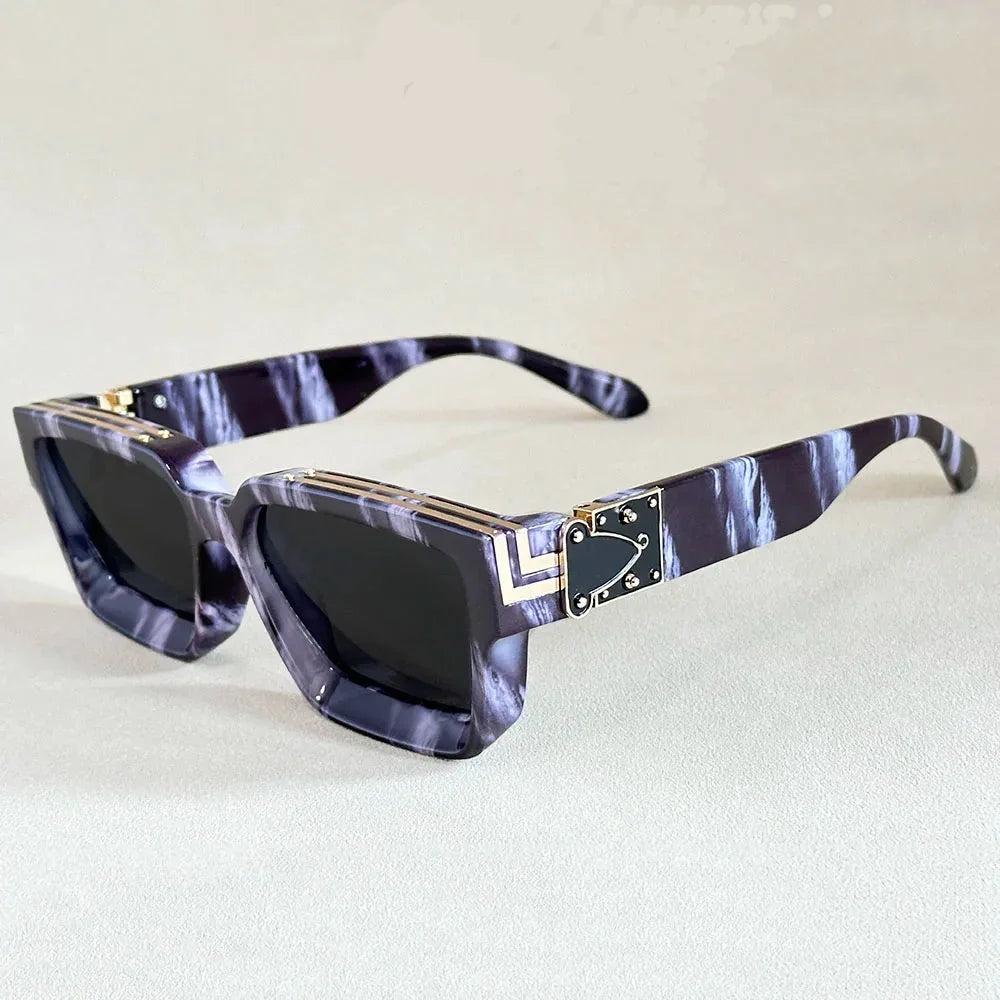 Monza Lunettes de Soleil Angulaires Rétro Oversize en Acétate Léger Protection UV Verres Teintés Résistants aux Rayures
