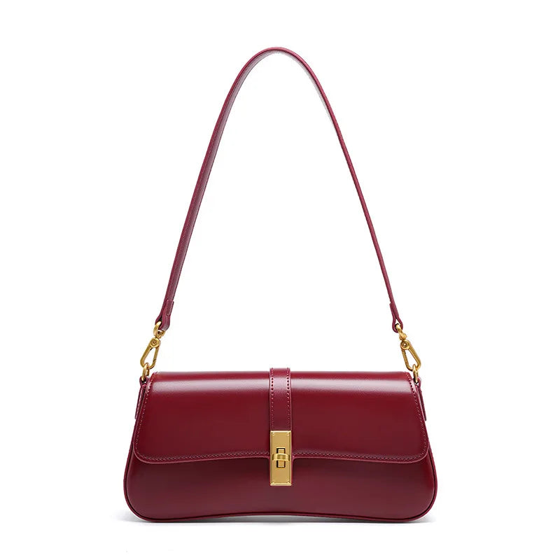 Sac Bandoulière En Cuir Véritable Amawinc Polyvalent Épaule Ou Bandoulière Ferrures Dorées Intemporelles