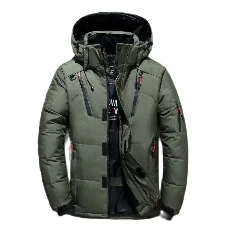 Parka Homme En Duvet De Canard Blanc Pour Froid Extrême -20F Avec Capuche Et Coque Étanche