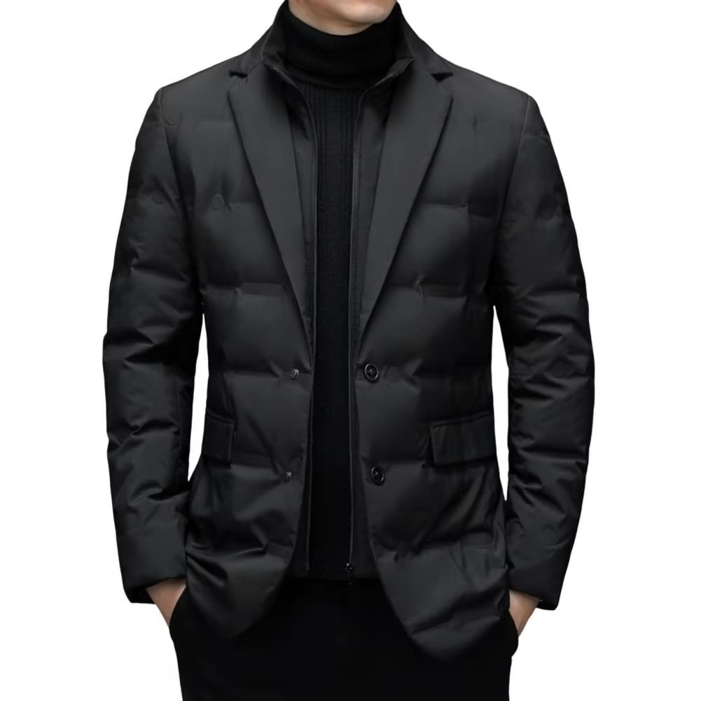 Manteau Homme Col Haut Hiver En Coton Avec Fermeture Éclair Quilté Pour Style Urbain Professionnel