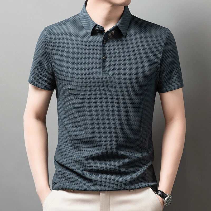 Caedon Polo Respirant Confortable Pour Homme Élégance Décontractée Avec Artisanat Expert