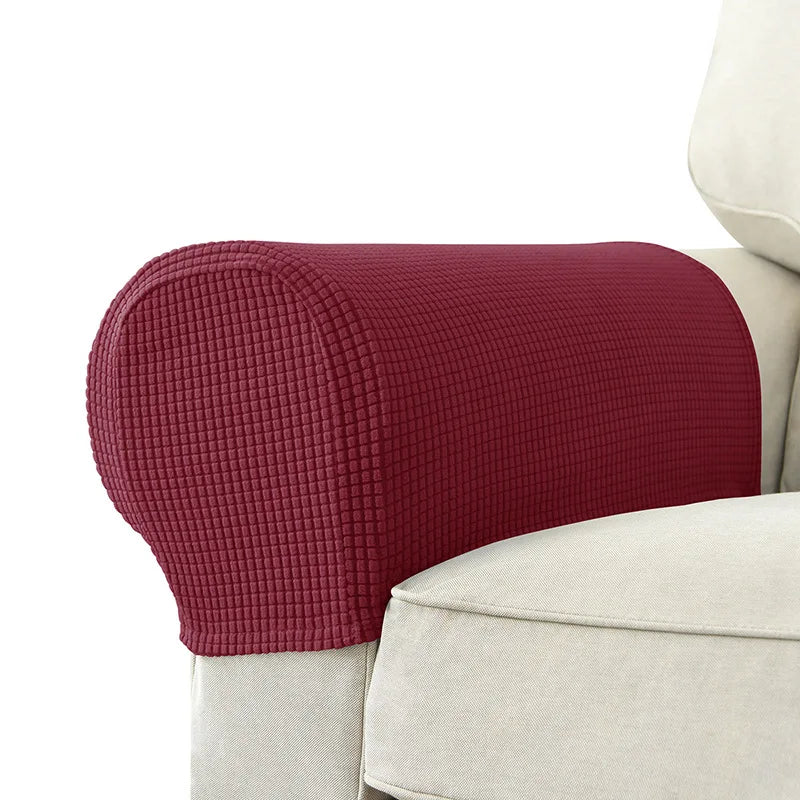 Housse Accoudoir Extensible Texturée Gris Pour Canapé Protection Contre Taches Et Usure Design Minimaliste