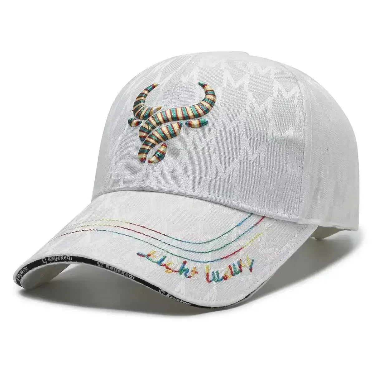 Casquette Taurus Trail en Tissu Mélangé avec Tête de Taureau Brodée Ajustable pour Trail ou Ville