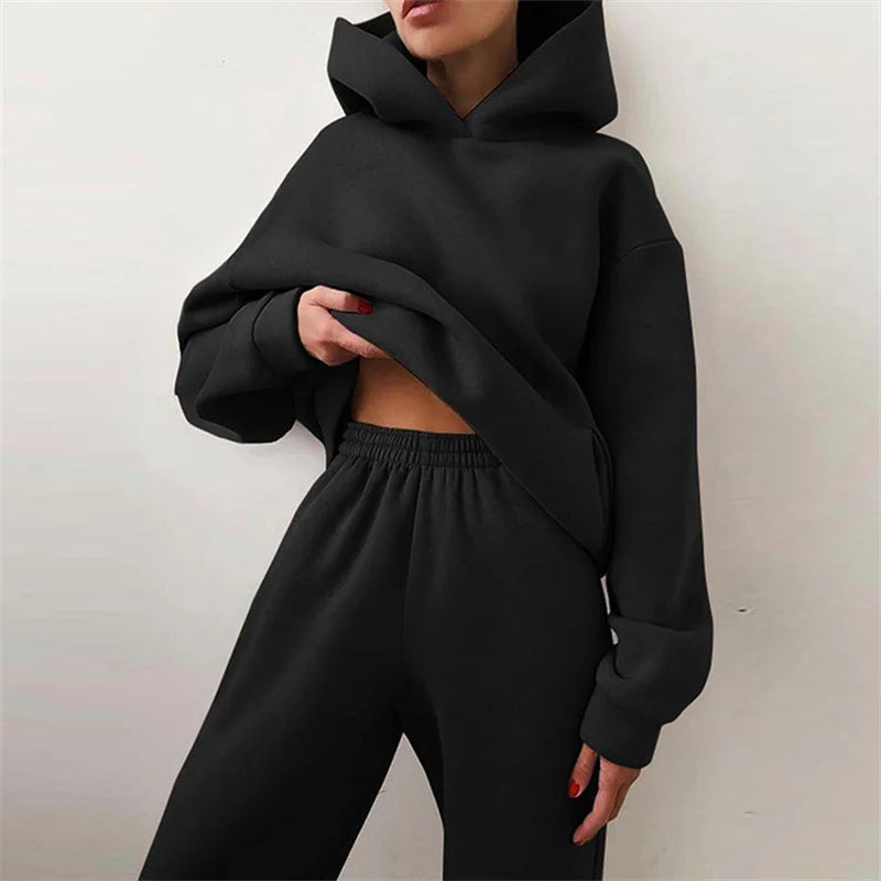 Survêtement Oversize Pure Ensemble Hoodie Et Pantalon En Coton Doux Pour Le Gym Et Détente
