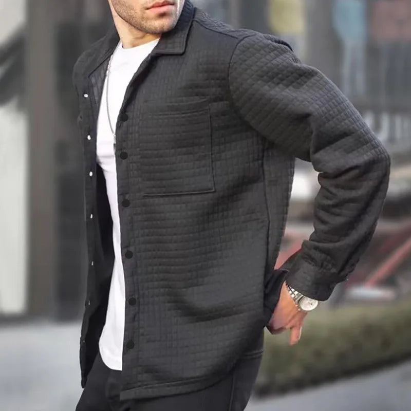 Veste À Manches Longues Avec Encolure Carrée Couleur Unie Poches Multiples Pour Style Moderne Et Pratique