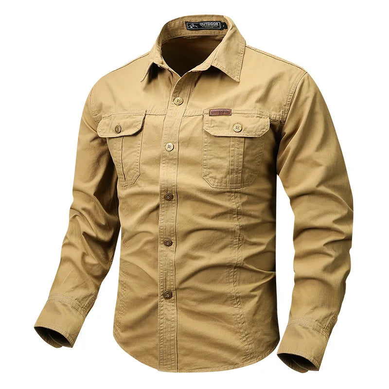 Chemise Homme Gabriel Outdoor Boutonnée Avec Poches Utilitaires Et Tissu Durable Amawinc Pour Randonnée