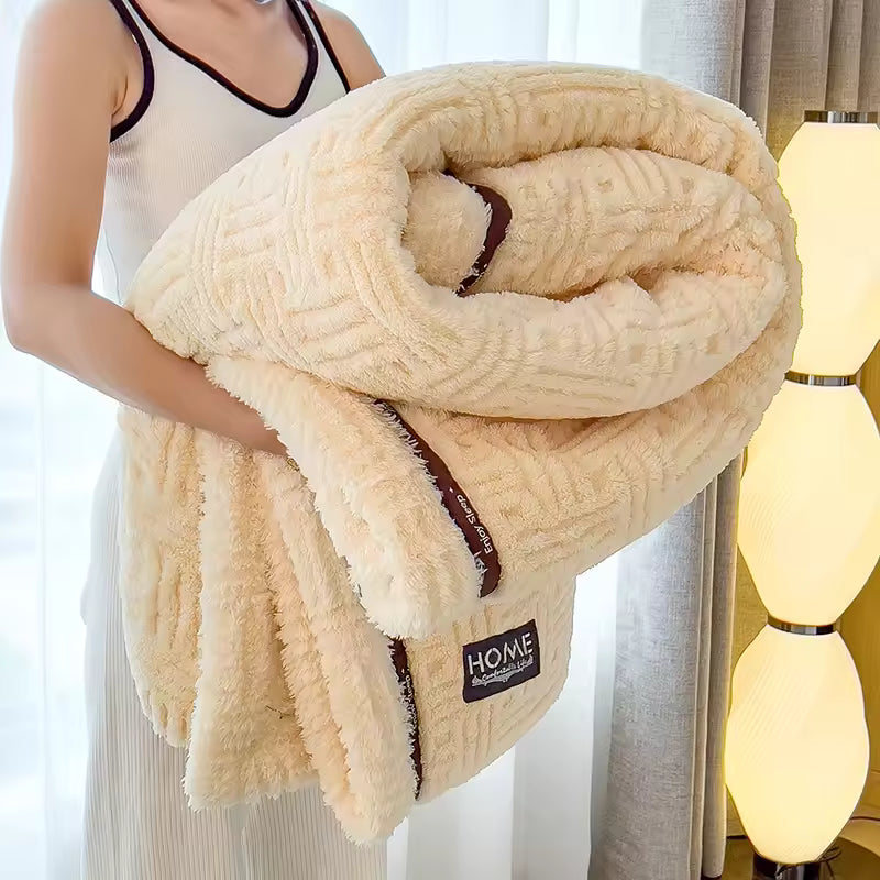 Couverture Velours Peluche Douce Double Face Avec Molleton Corail Pour Confort Absolu
