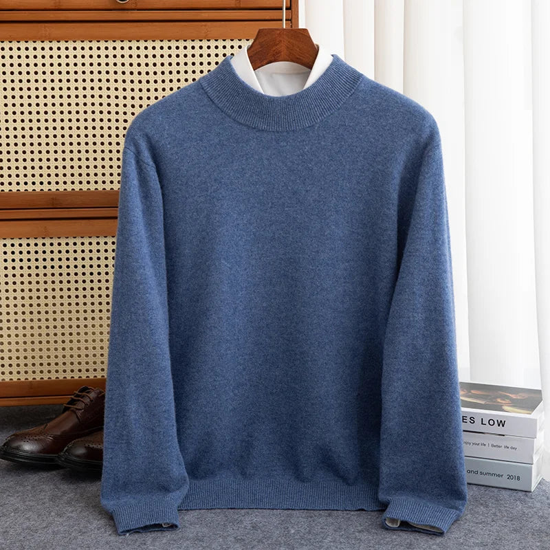 Sweatshirt En Laine Pour Homme Nordisk Flair Coupe Décontractée Col Montant Mi Haut Poignets Et Ourlet Côtelés