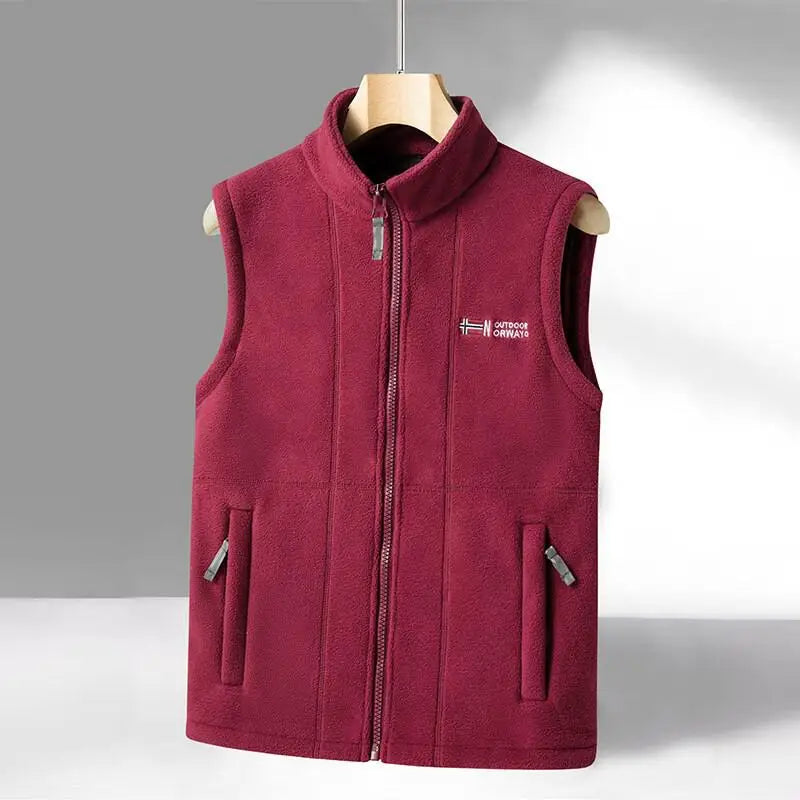 Gilet Polaire Nordique À Panneaux Quadrillés Stretch Confortable Et Lavable En Machine