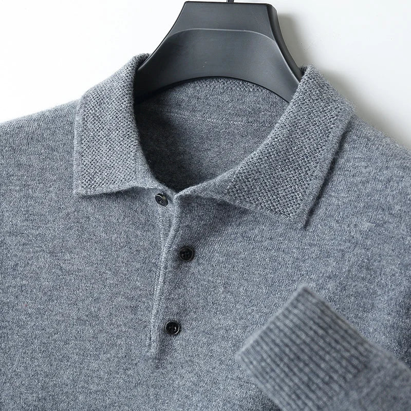 Amawinc TrueWool Polo En Laine Mérinos 100 Pour Cent Homme Coupe Ample Respirant Col Classique Léger