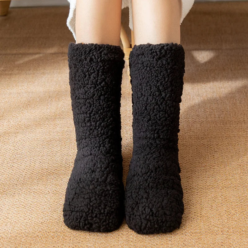 Chaussettes Doublées Polaire Mi Mollet Antidérapantes Confort Douceur Et Chaleur Pour L Hiver