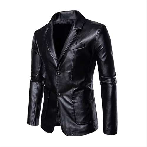 Amawinc Veste En Cuir Homme Business Casual Avec Col De Costume Slim Fit Noir Ou Kaki Tailles JusquA 5XL