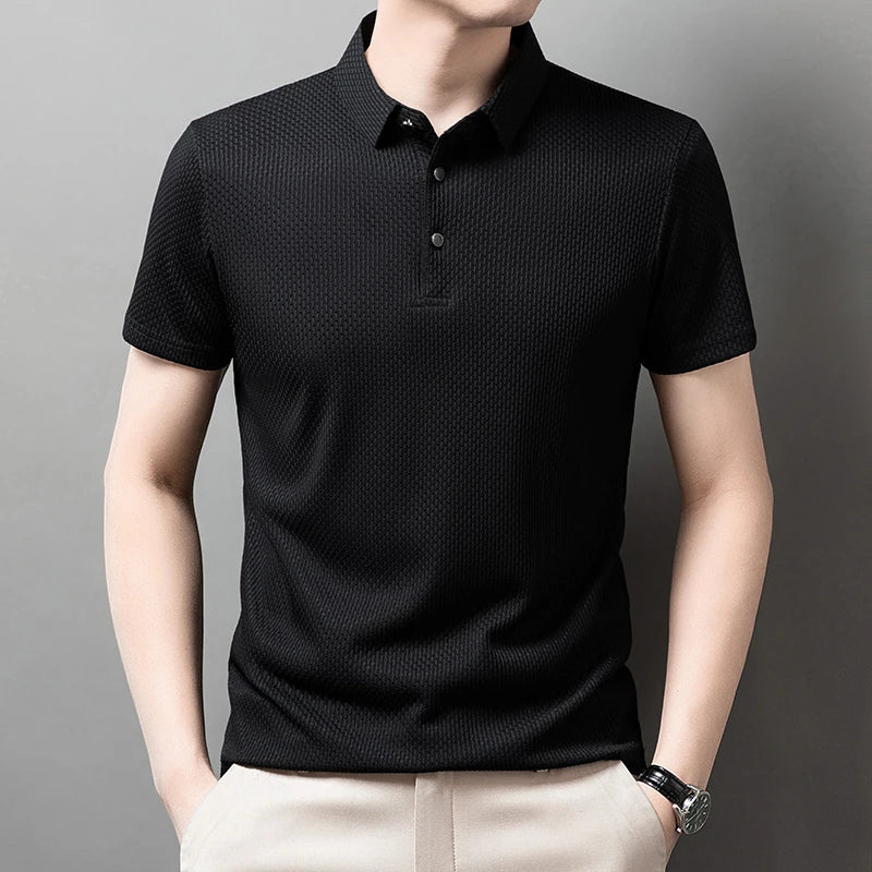 Caedon Polo Respirant Confortable Pour Homme Élégance Décontractée Avec Artisanat Expert