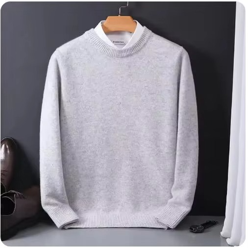 Amawinc Pull Homme Classique En Cachemire Et Laine Col Rond Bleu Marine Confort Raffiné Pour Une Chaleur Douce