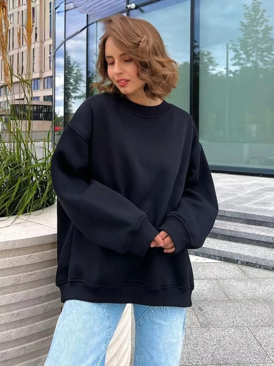 Hoodie Polaire Oversize Pour Femme Chaud Pull Décontracté Confortable Et Moderne