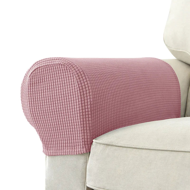 Housse Accoudoir Extensible Texturée Gris Pour Canapé Protection Contre Taches Et Usure Design Minimaliste